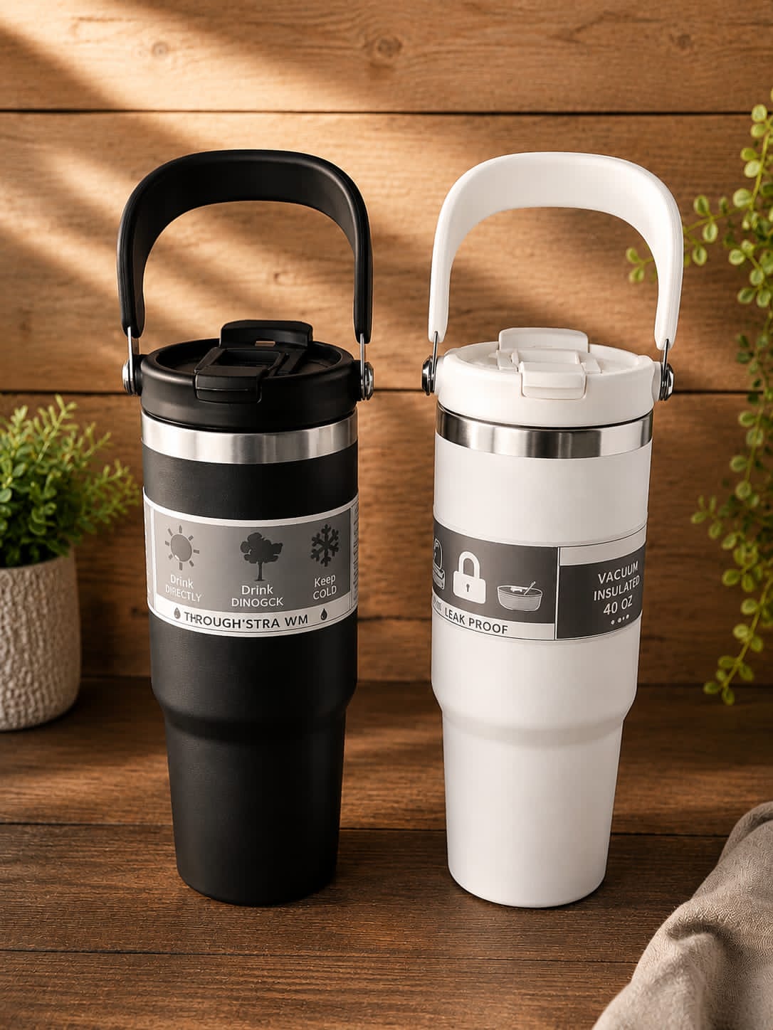 40oz Vacuum Tumbler with Handle