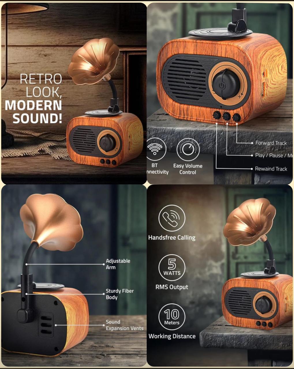 Retro Gramophone BT Speaker